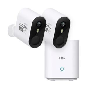 Aosu Security Camera Wireless Outdoor 2K HD Night Vision WiFi Battery Spot Light